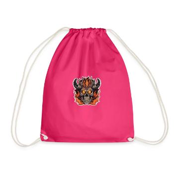 Gehörnter Schädel | Sommer-Biest - Turnbeutel - Fuchsia - Vorne