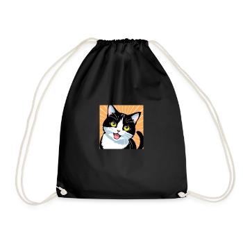 Surpris Happy Mignon Adorable Funny Cat - Sac de sport léger - noir - Devant