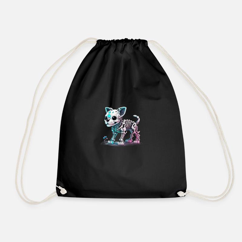Chien squelette - Sac de sport léger - noir