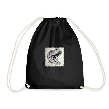 christmas green sayings t-rex old - Turnbeutel - Schwarz - Vorne