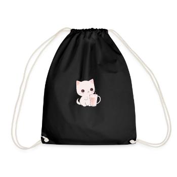 Katze - Turnbeutel - Schwarz - Vorne