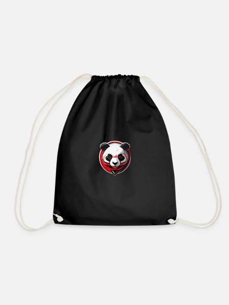 Panda - Drawstring Bag - black