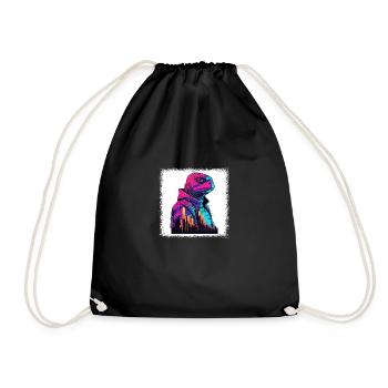 sayings cool funny quote wave turtle lover diving - Drawstring Bag - black - Front
