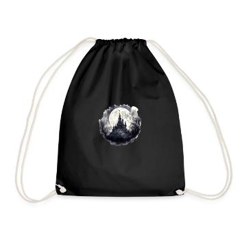 a full moon low at the horizo - Drawstring Bag - black - Front
