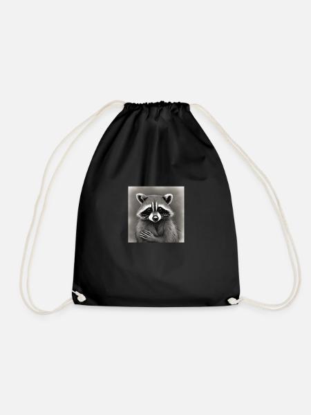 Waschbär 2.2 - Turnbeutel - Schwarz
