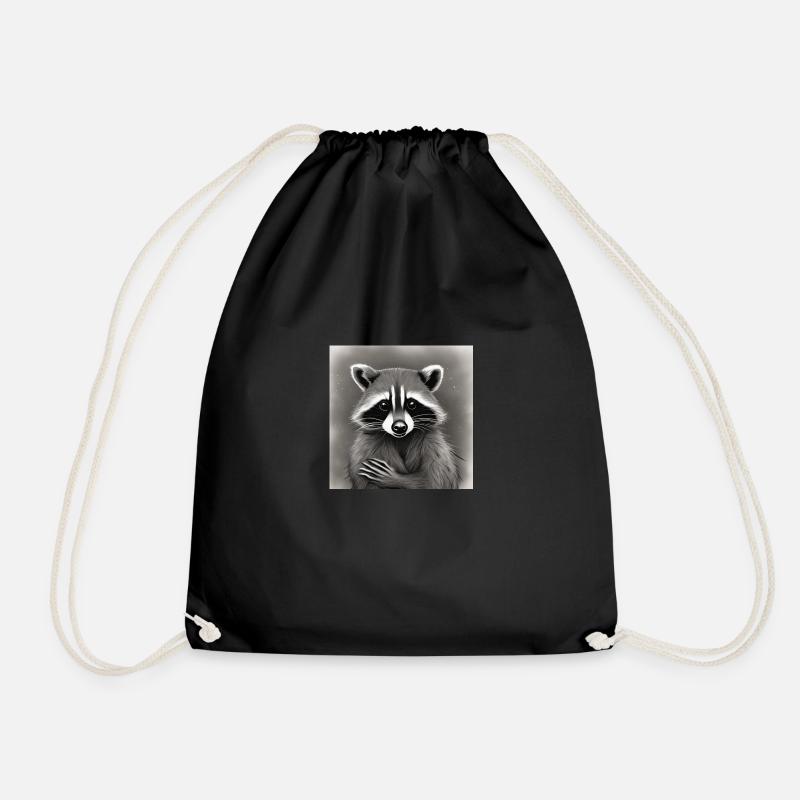Waschbär 2.2 - Turnbeutel - Schwarz