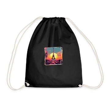 Eiffel Tower - Drawstring Bag - black - Front