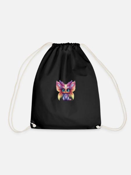 cute mystical creature - Drawstring Bag - black