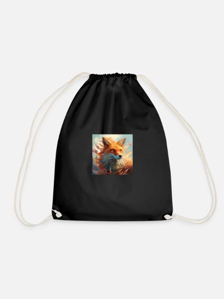 Fantasy Fox 01 - Turnbeutel - Schwarz