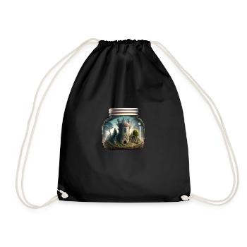 A castle in a glass - Drawstring Bag - black - Front