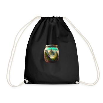 A castle in a glass - Drawstring Bag - black - Front