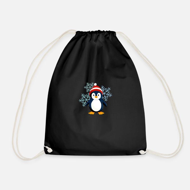 Niedlicher Winterpinguin - Turnbeutel - Schwarz