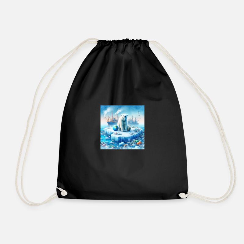 Eisbär und die Umwelt - Turnbeutel - Schwarz