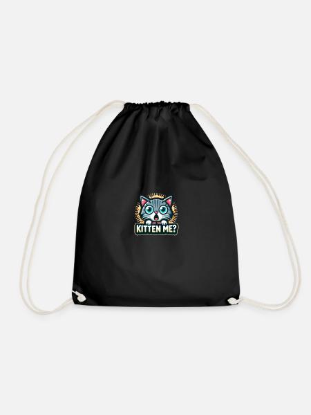 Are you kitten me? - Drawstring Bag - black