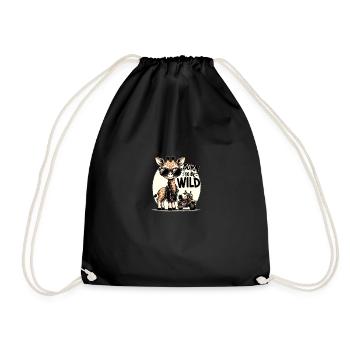 Né pour être sauvage. - Sac de sport léger - noir - Devant