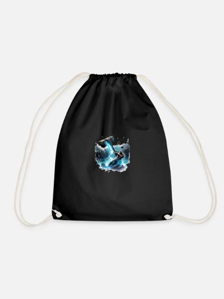 Thor's Hammer Norse Viking God Odin - Drawstring Bag - black