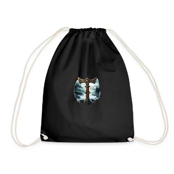 Viking Axe Norse Valhalla - Drawstring Bag - black - Front