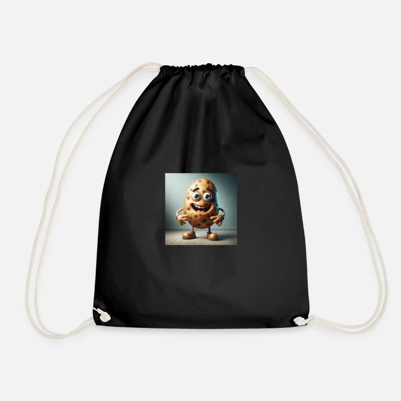 Funny potato - Drawstring Bag - black