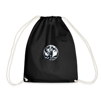 Wolf Silhouette - Drawstring Bag - black - Front