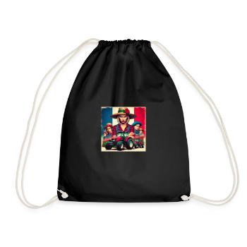 Angry French farmer - Drawstring Bag - black - Front