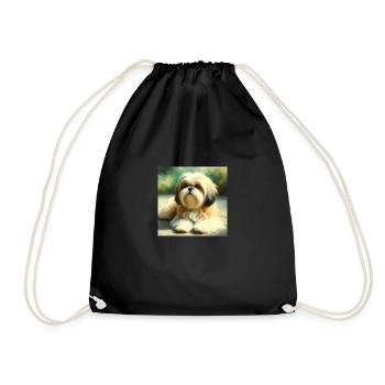 Shih Tzu - Sac de sport léger - noir - Devant