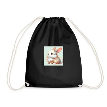 Rabbit - Drawstring Bag - black - Front