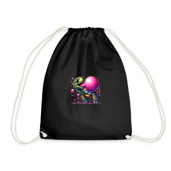 tortue chewing gum - Sac de sport léger - noir - Devant