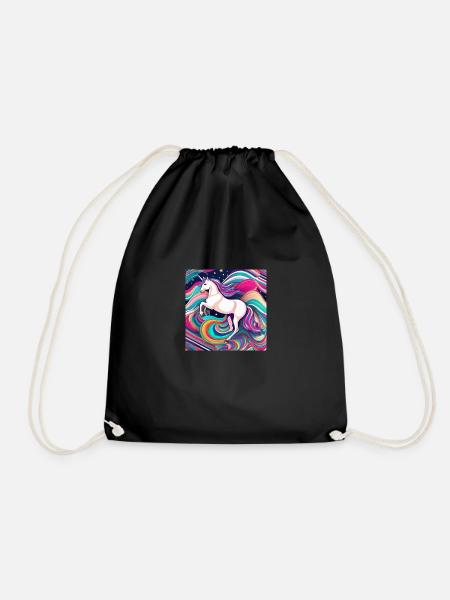 Einhorn Unicorn - Drawstring Bag - black