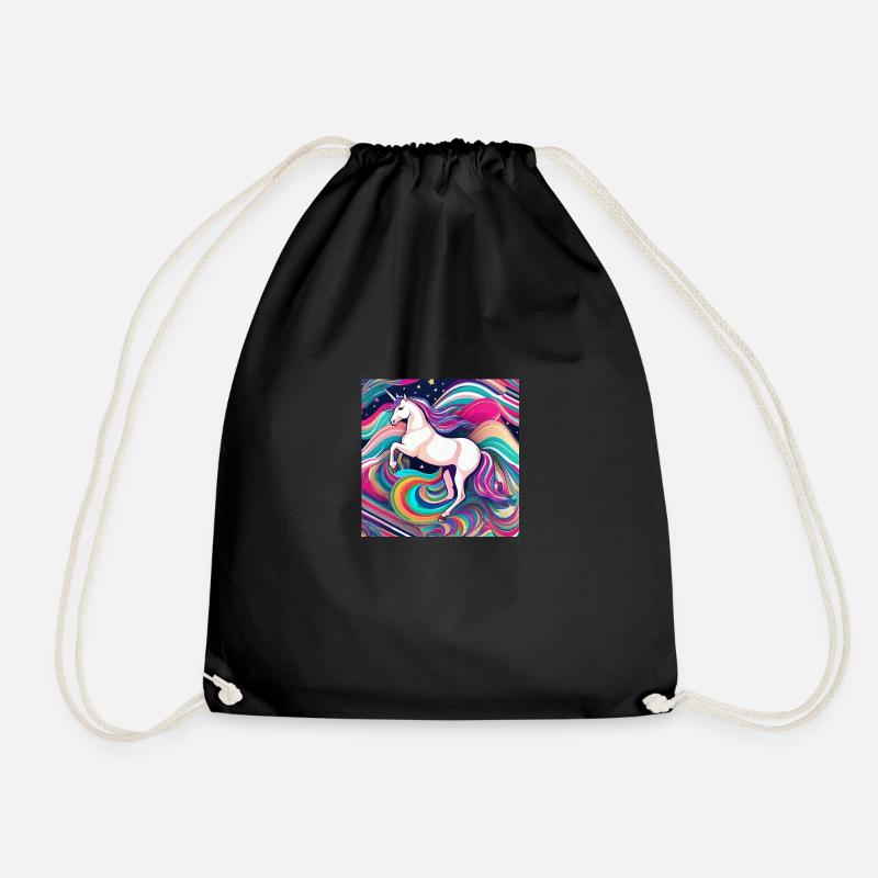 Einhorn Unicorn - Drawstring Bag - black