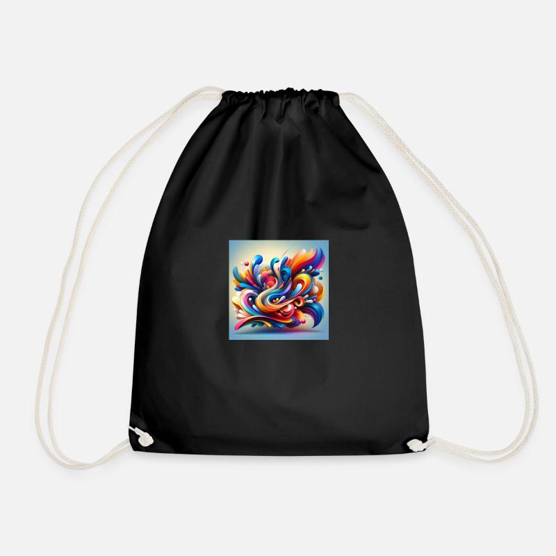Flow of Colors of Abstraction - Drawstring Bag - black