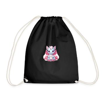 Kawaii Dragon - Turnbeutel - Schwarz - Vorne