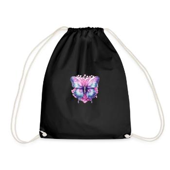 Flügelschlag: Schmetterling Design Kollektion - Turnbeutel - Schwarz - Vorne