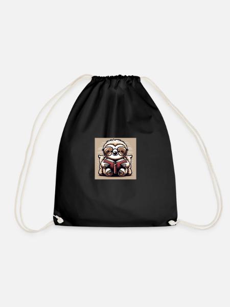 Bookworm - Drawstring Bag - black