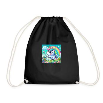 Licorne de dessin animé 3 - Sac de sport léger - noir - Devant