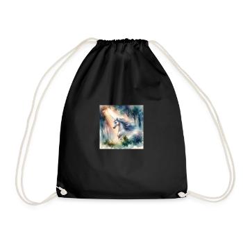 Unicorn 1 - Drawstring Bag - black - Front