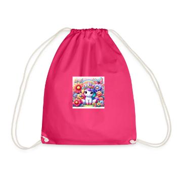 Licorne de dessin animé - Sac de sport léger - fuchsia - Devant