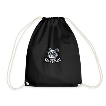 CLEVER CAT - Drawstring Bag - black - Front
