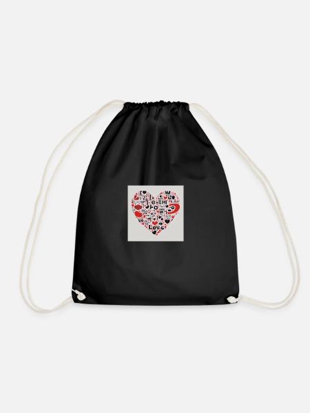 for wonderful loves - Drawstring Bag - black