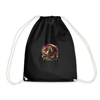 Crimson Crest Dragon - Drawstring Bag - black - Front
