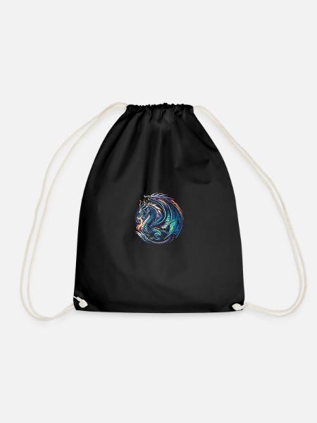 Cosmic Dragon Essence - Drawstring Bag - black