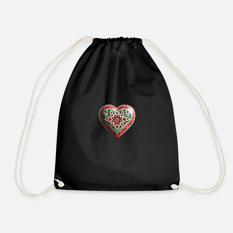maroc coeur art mural traditionnel - Sac de sport léger - noir