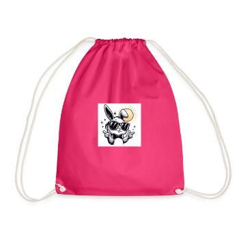 Cooler Osterhase - Turnbeutel - Fuchsia - Vorne