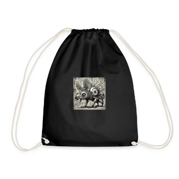 phoenix style cyborg steampunk cyberpunk - Drawstring Bag - black - Front