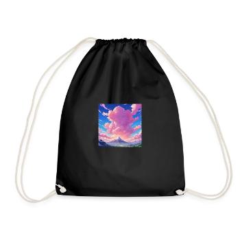 Anime pink clouds - Drawstring Bag - black - Front