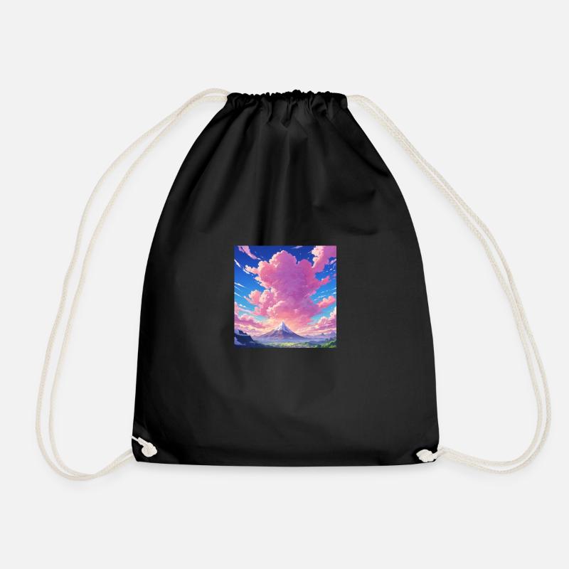 Anime rosa Wolken - Turnbeutel - Schwarz