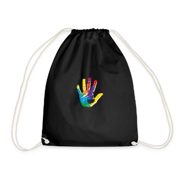 Regenbogen - Turnbeutel - Schwarz - Vorne