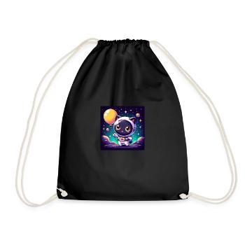 Space Kitty avec ballon dans l’espace - Sac de sport léger - noir - Devant