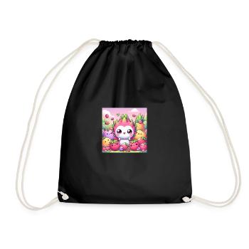 Eine Drachen Frucht und andere im Kawaii Stil - Turnbeutel - Schwarz - Vorne