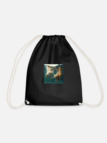 CATS SWIMING BRAND - Drawstring Bag - black
