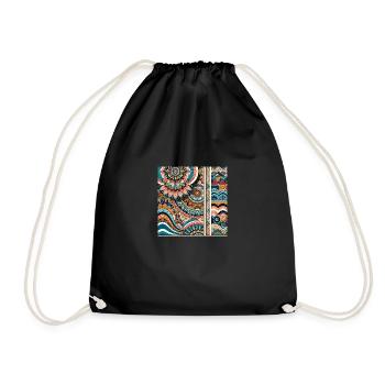 Traditional Japanese with African motifs - Drawstring Bag - black - Front